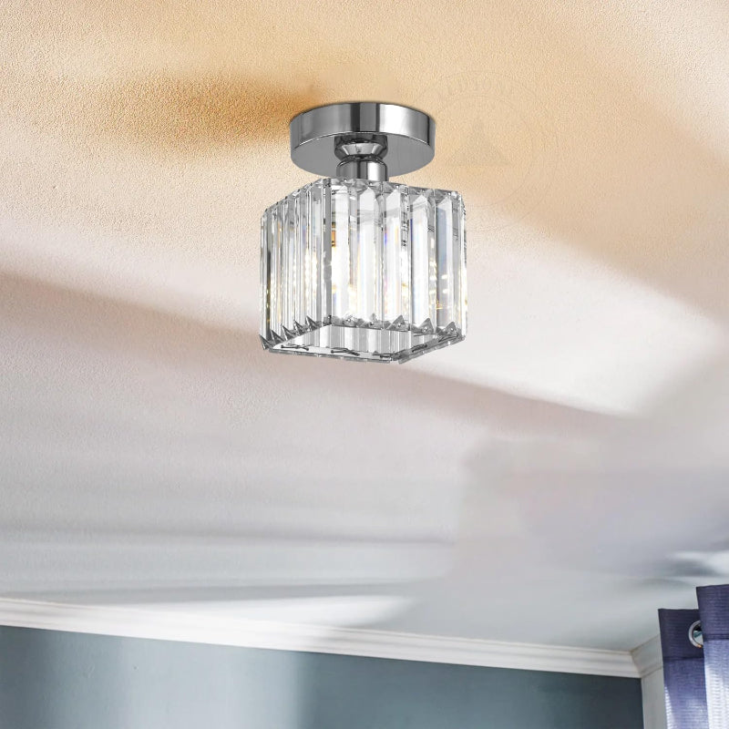 quadratische glas deckenleuchte gold