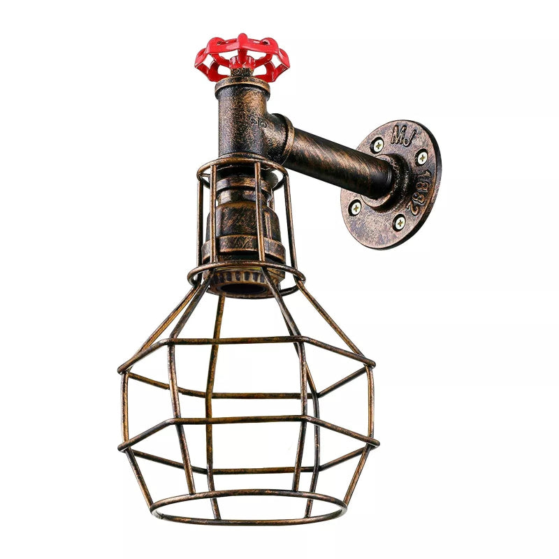Wandleuchte im Retro-Stil mit Schutzkäfig-Design