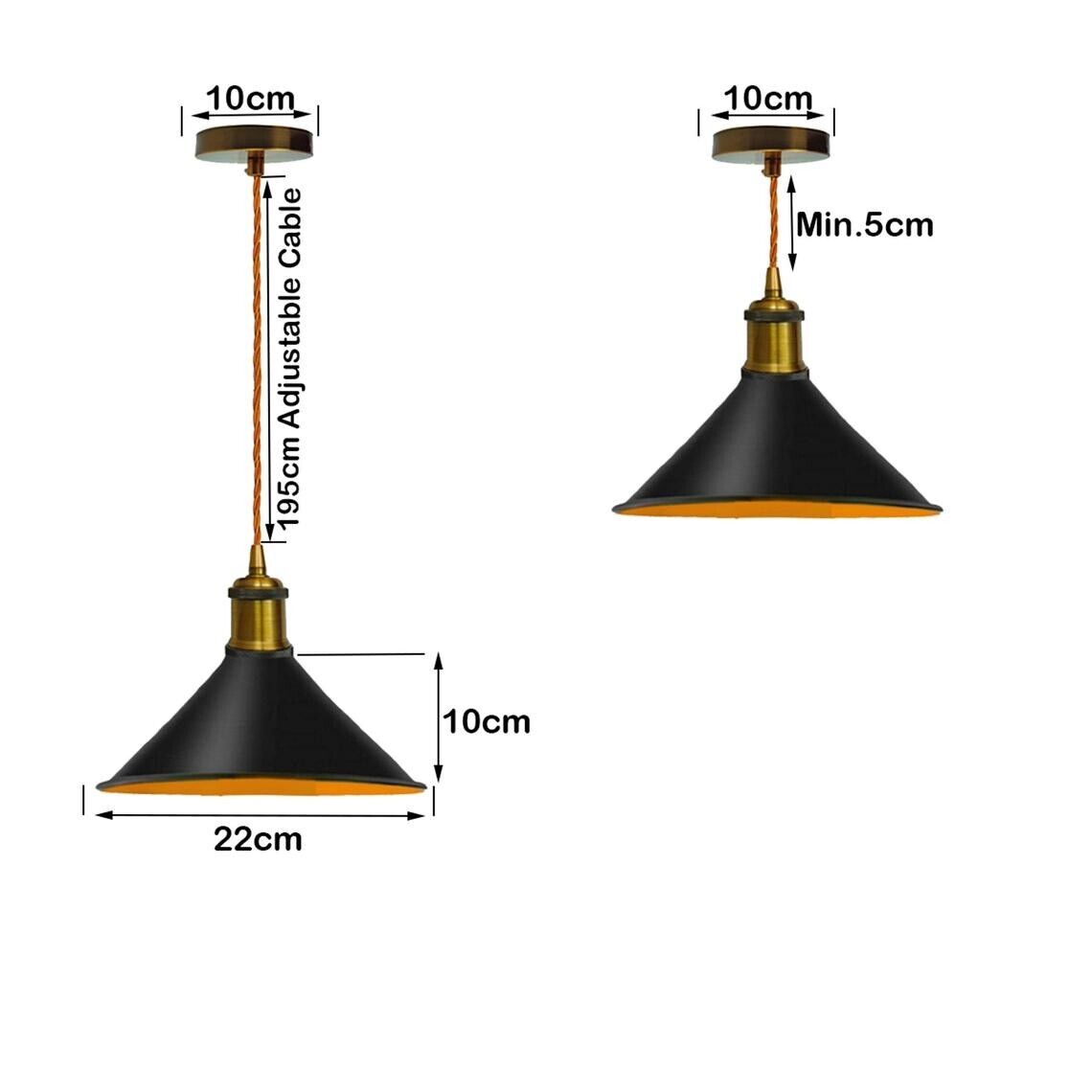 Einstellbarer Draht  Pendelleuchte schwarz gold Design Hängeleuchte
