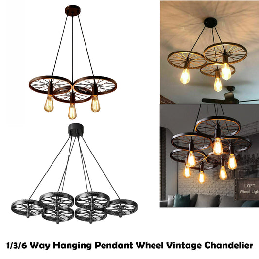 Lampada a sospensione vintage da soffitto, lampada a sospensione a pendolo industriale retrò ~ 3246