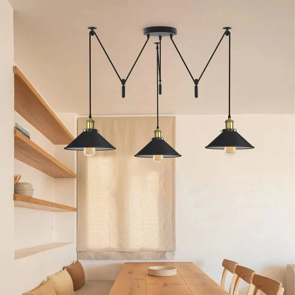 Lampada a sospensione vintage a 3 luci | Lampadario a ragno | E27 ~3332