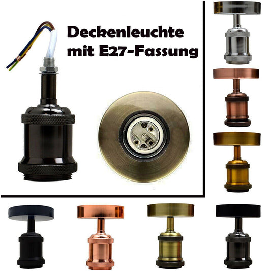 Loftlampe Retro indbygget E27 fatning loftbelysning ~3356