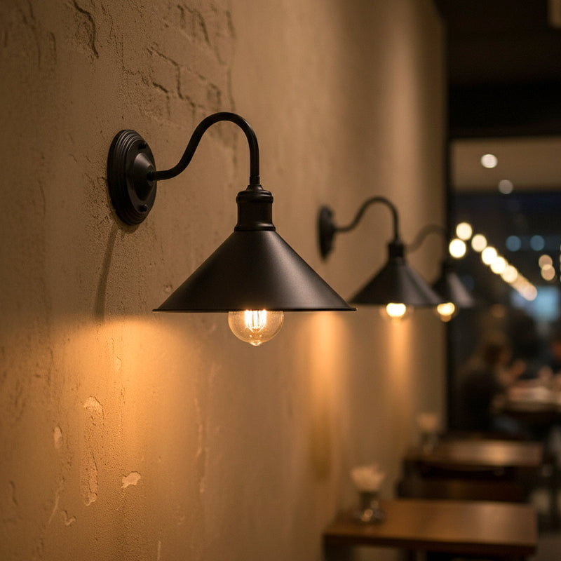 trio wandlampe schwanenhals gold