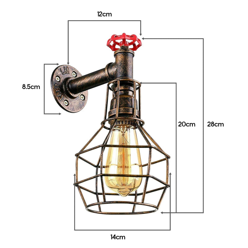 E27 Wandlampe im Vintage-Stil für warme Lichtakzente

