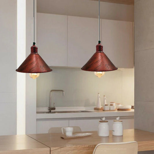 Moderne Wohnzimmer Pendelleuchte in rustikalem Rot, E27 Fassung, aus Metall für stilvolle Beleuchtung.