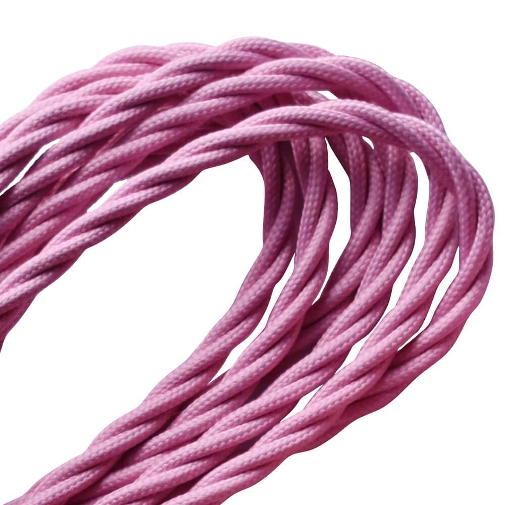 2 Adern verdrilltes Elektrokabel Baby Pink Farbe Stoff 0.75 mm - Shop für LED-Leuchten - Transformatoren - Lampenschirme - Halter | lidsone.com