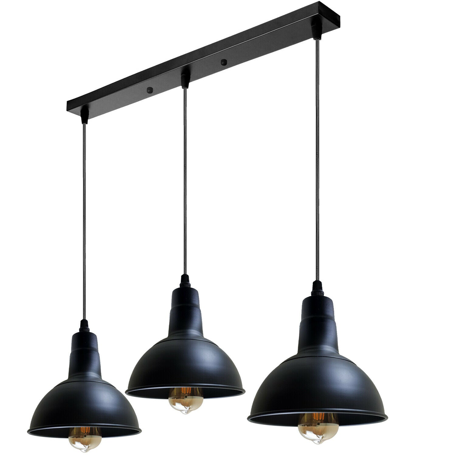 14 Kopf Rechteck Basis Retro Industrie Kronleuchter Decke Vintage Metall Lichtschirm Pendelleuchte Schwarz