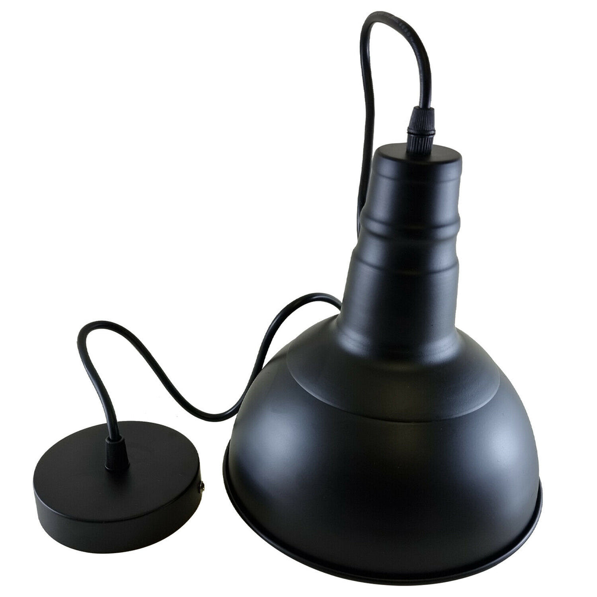 7 Kopf Rechteck Basis Retro Industrie Kronleuchter Decke Vintage Metall Lichtschirm Pendelleuchte Schwarz