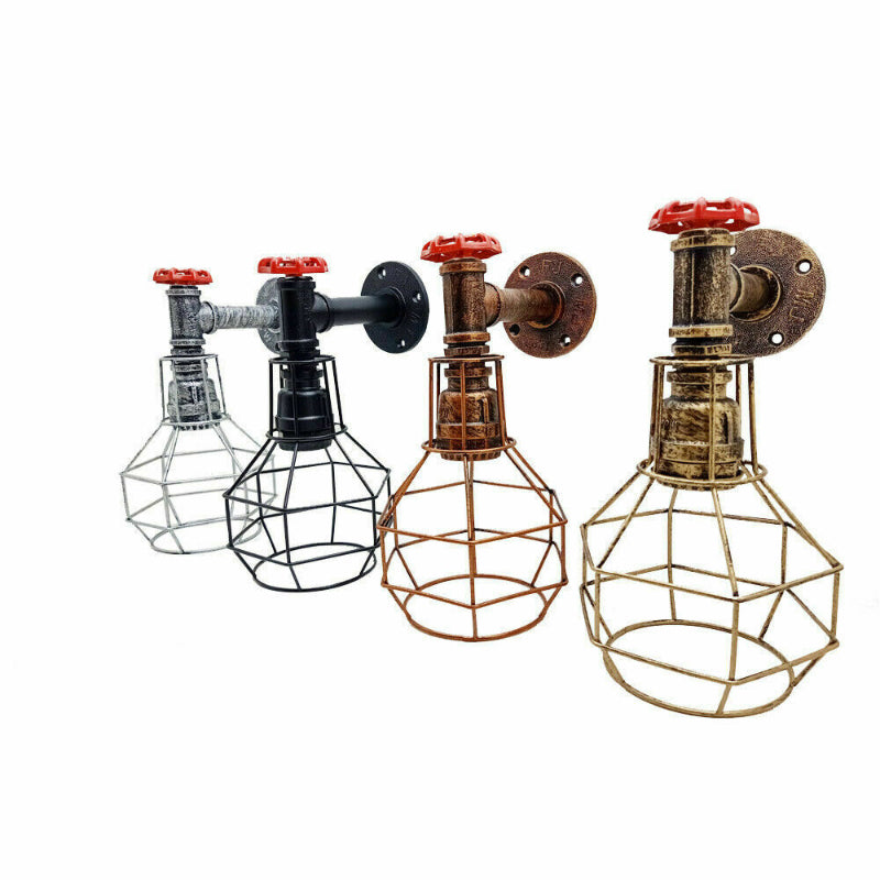 Industrielle Retro Moderne Vintage Stil Rohrkäfig Wandleuchte Wandleuchte Leuchte lidsone.com