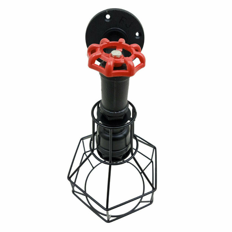 Retro Modern Industrial Vintage Style Pipe Cage Wandleuchte Wandleuchte Schwarz lidsone.com-3