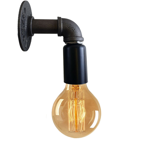 Moderne Industrielle Retro Vintage Rustikale Wandleuchte Wandleuchte Lampenfassung Schwarz lidsone.com-1