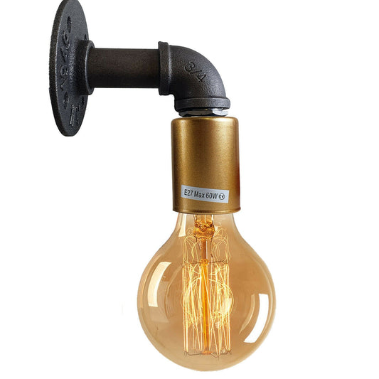Moderne Industrielle Retro Vintage Rustikale Wandleuchte Wandleuchte Lampenfassung Gold lidsone.com-1