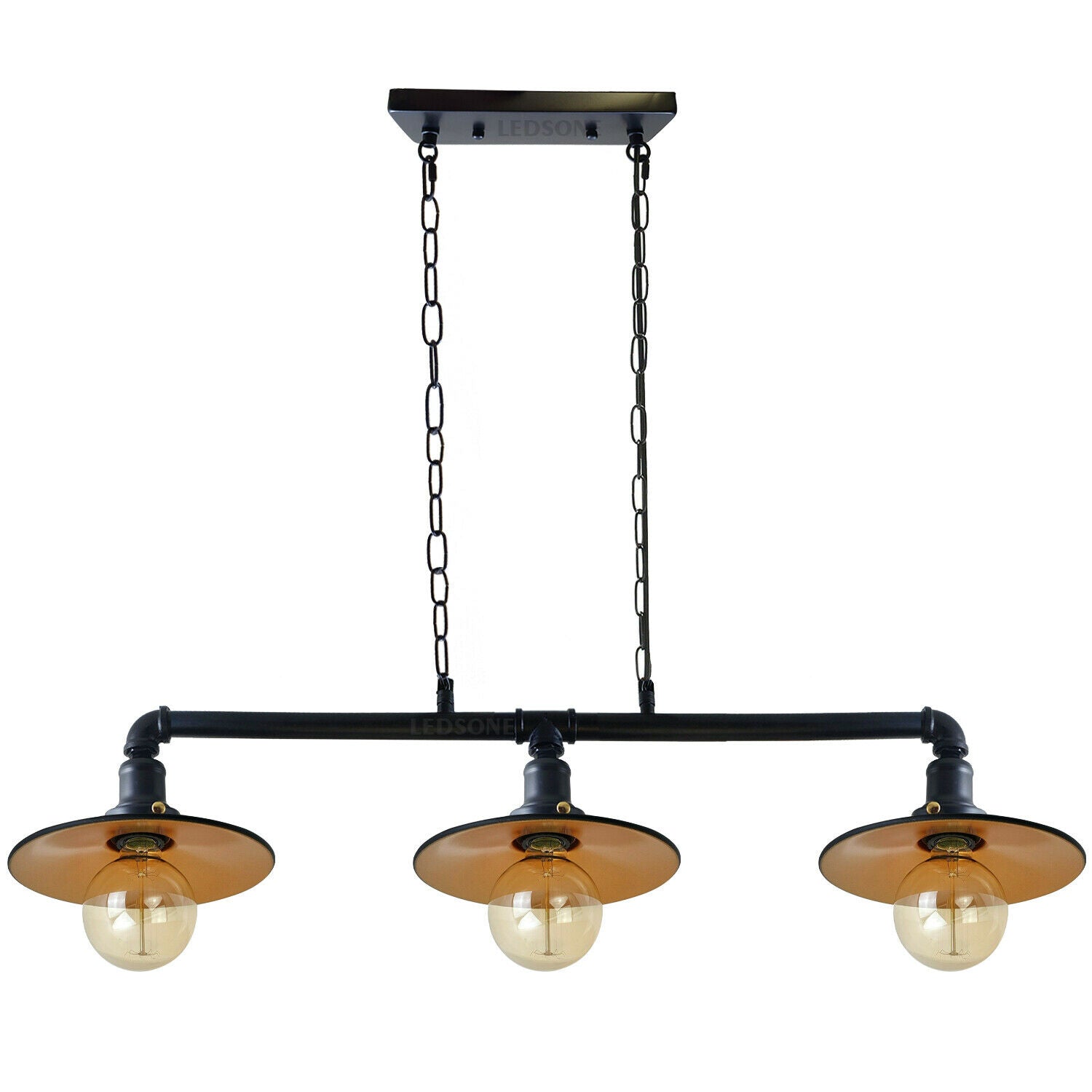  Industrielle schwarze Farbe ohne Glühbirne flacher Schirm hängende Metalllampe Pendelleuchte