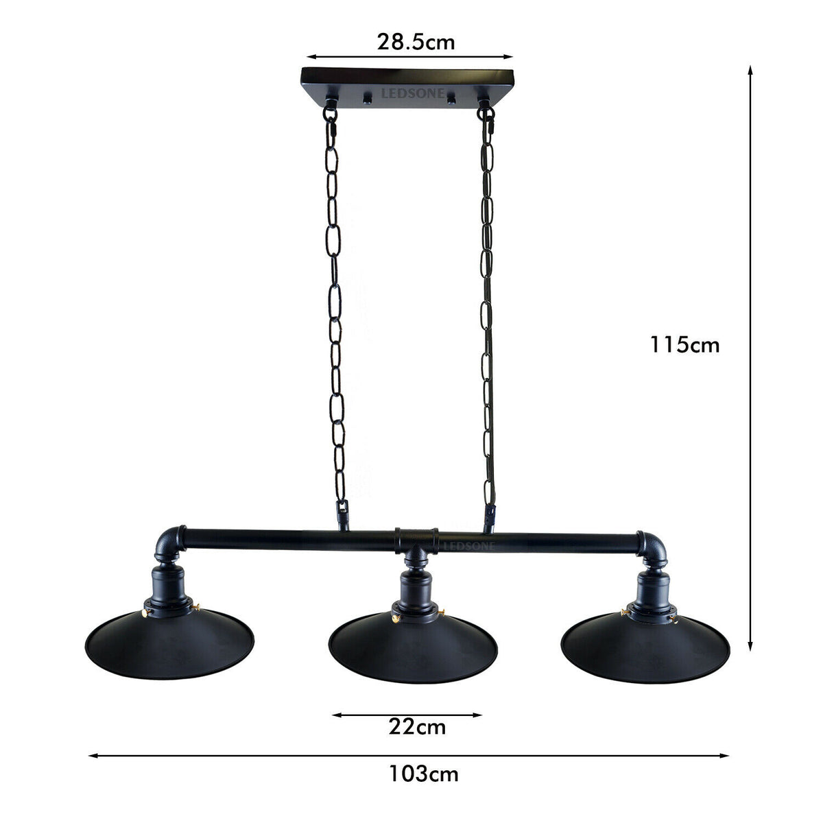 Retro Industrielle schwarze Farbe ohne Glühbirne flacher Schirm hängende Metalllampe Pendelleuchte