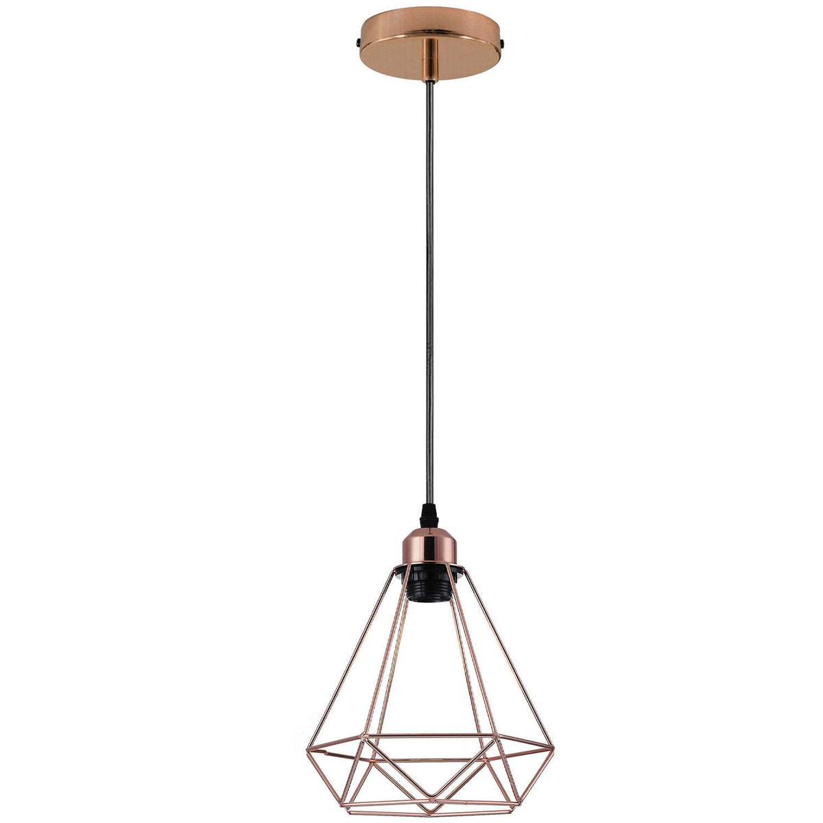 Industrielle Vintage Loft Rose Gold Diamantform Kronleuchter Deckenpendelleuchte Lampe