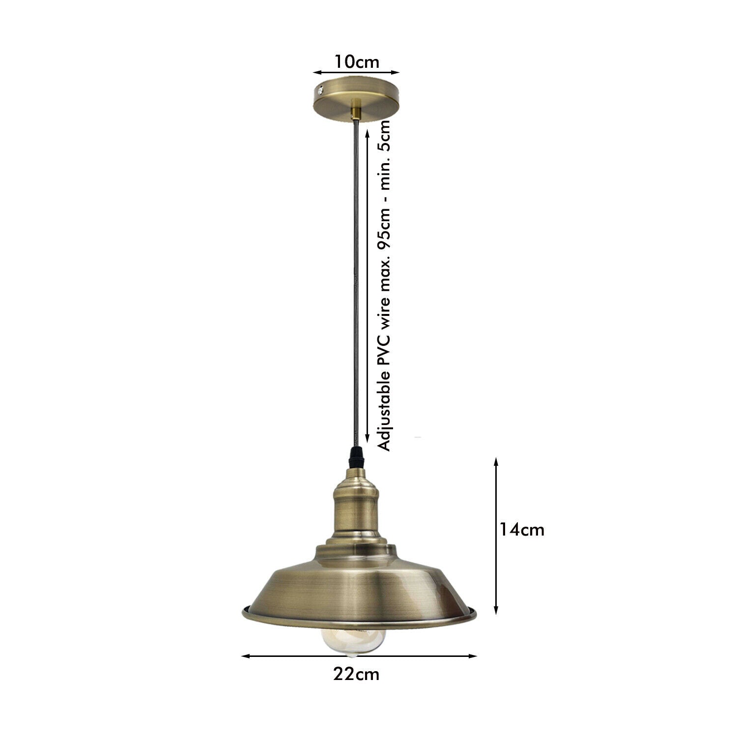 Retro Industrial Vintage Metallschirm Kronleuchter Deckenleuchte Pendelleuchte Hellgrünes Messing