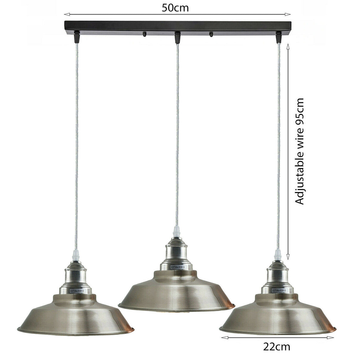 Bowl Shape Pendelleuchte: moderne LED-Pendelleuchte Nickel satiniert - Größe Bild