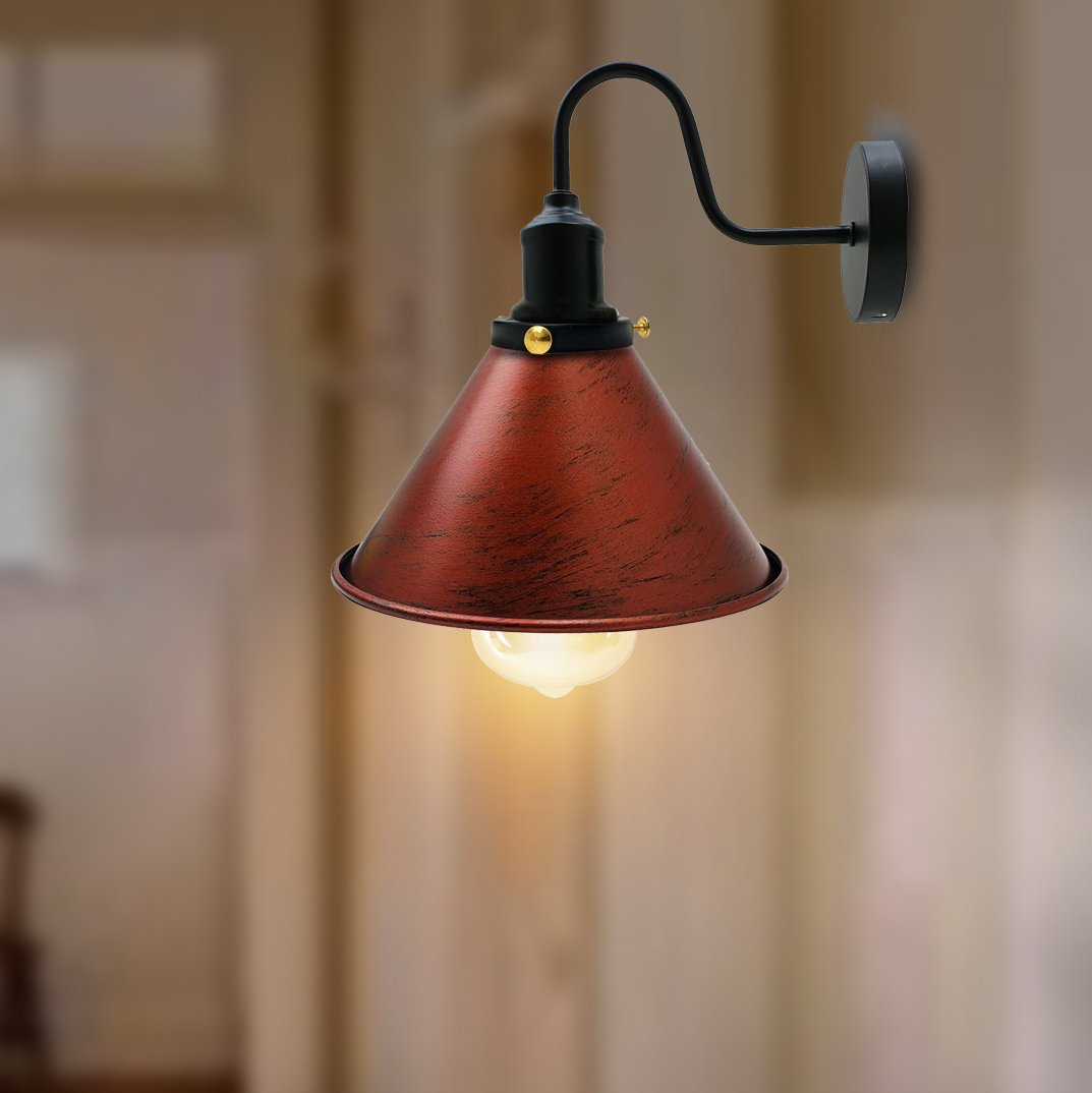 Konische Vintage Wandleuchte Industrielle Wandleuchte aus Metall