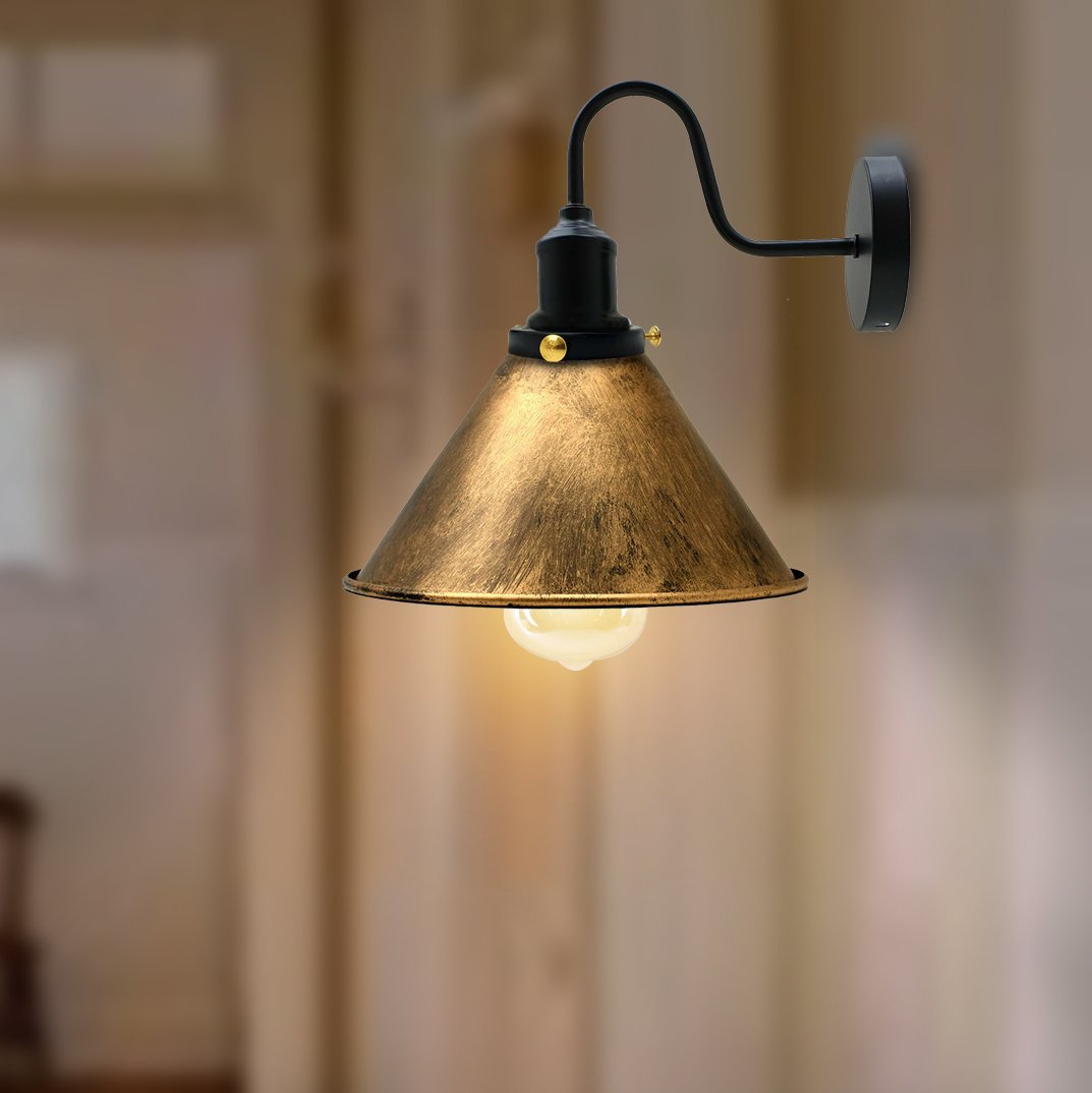 Konische Vintage Wandleuchte Industrielle Wandleuchte aus Metall