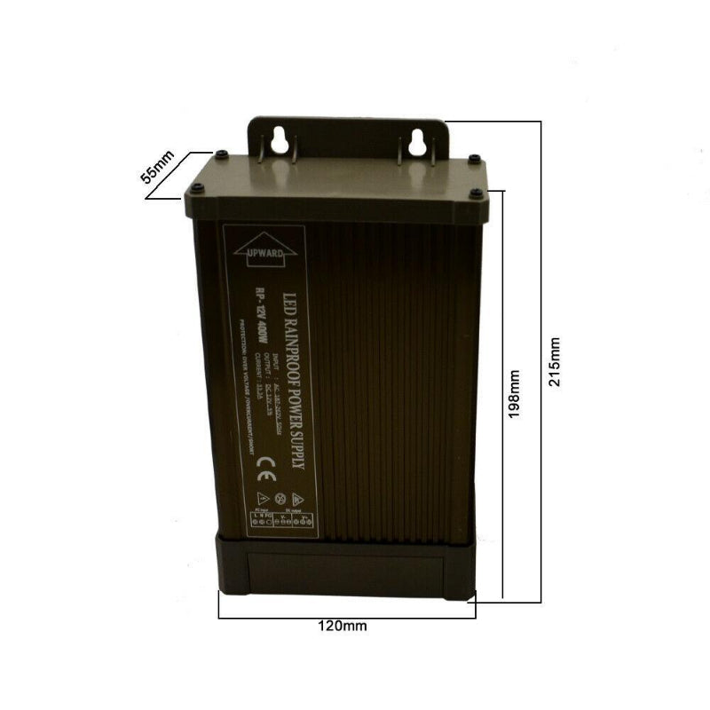 LED DC 12V 400W Regendichtes Netzteil für den Außentransformator