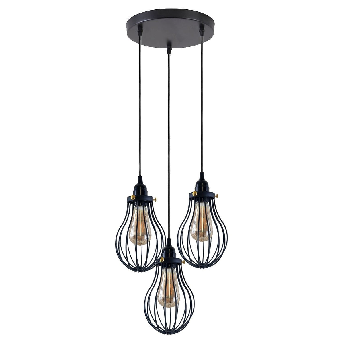 Retro Industrieller Schwarzer Indoor Hängende Verstellbare Pendelleuchte Große Vase Käfig Deckenleuchter