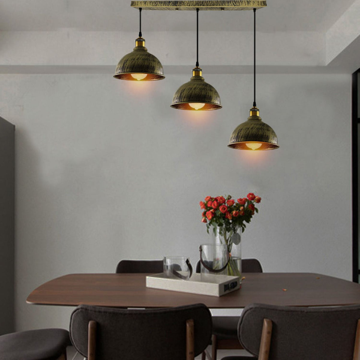 Vintage Industrieller gebürsteter Kupfer Indoor Hängende verstellbare Pendelleuchte Metall Becherkäfig Deckenleuchter für Bar, Keller, Schlafzimmer, Wintergarten
