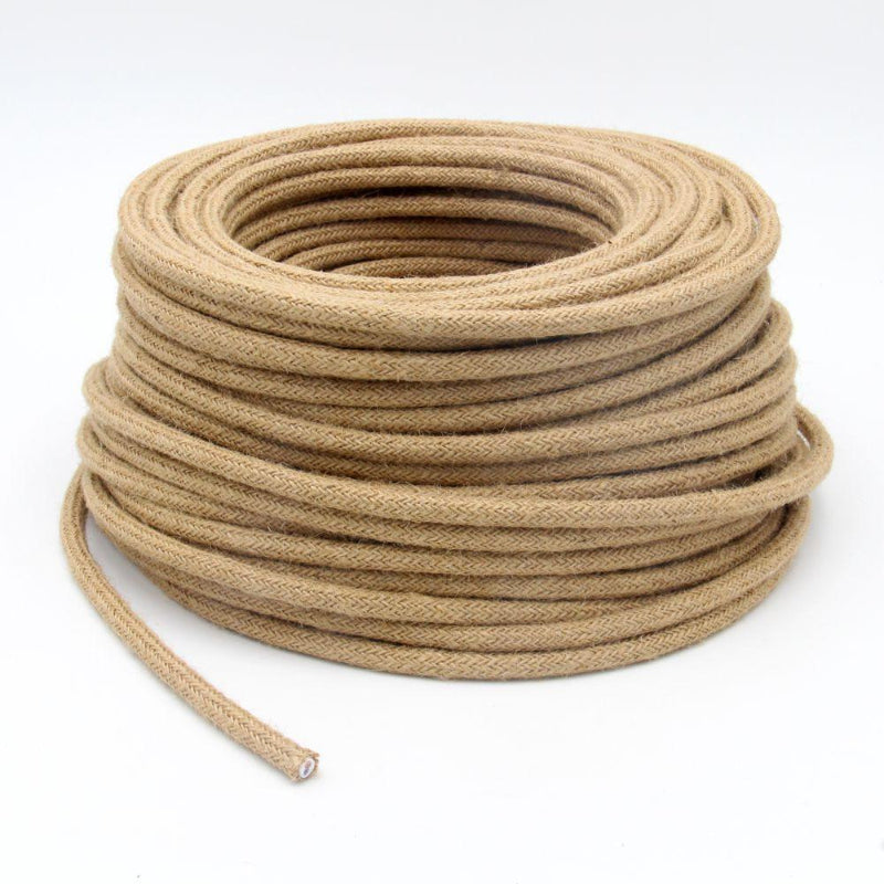 Vintage 3-Adrig Rund Kabel Flexibles Hanf Textilkabel
