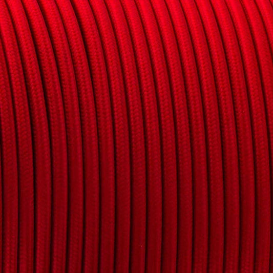 2-adriger runder Vintage geflochtener Stoff Rot gefärbter Cable Flex 0,75 mm - Shop für LED-Leuchten - Transformatoren - Lampenschirme - Halter | lidsone.com