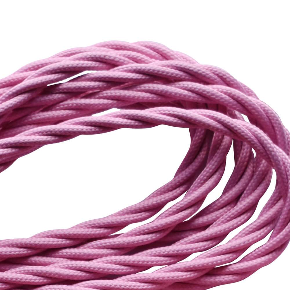 2 Adern verdrilltes Elektrokabel Baby Pink Farbe Stoff 0.75 mm - Shop für LED-Leuchten - Transformatoren - Lampenschirme - Halter | lidsone.com