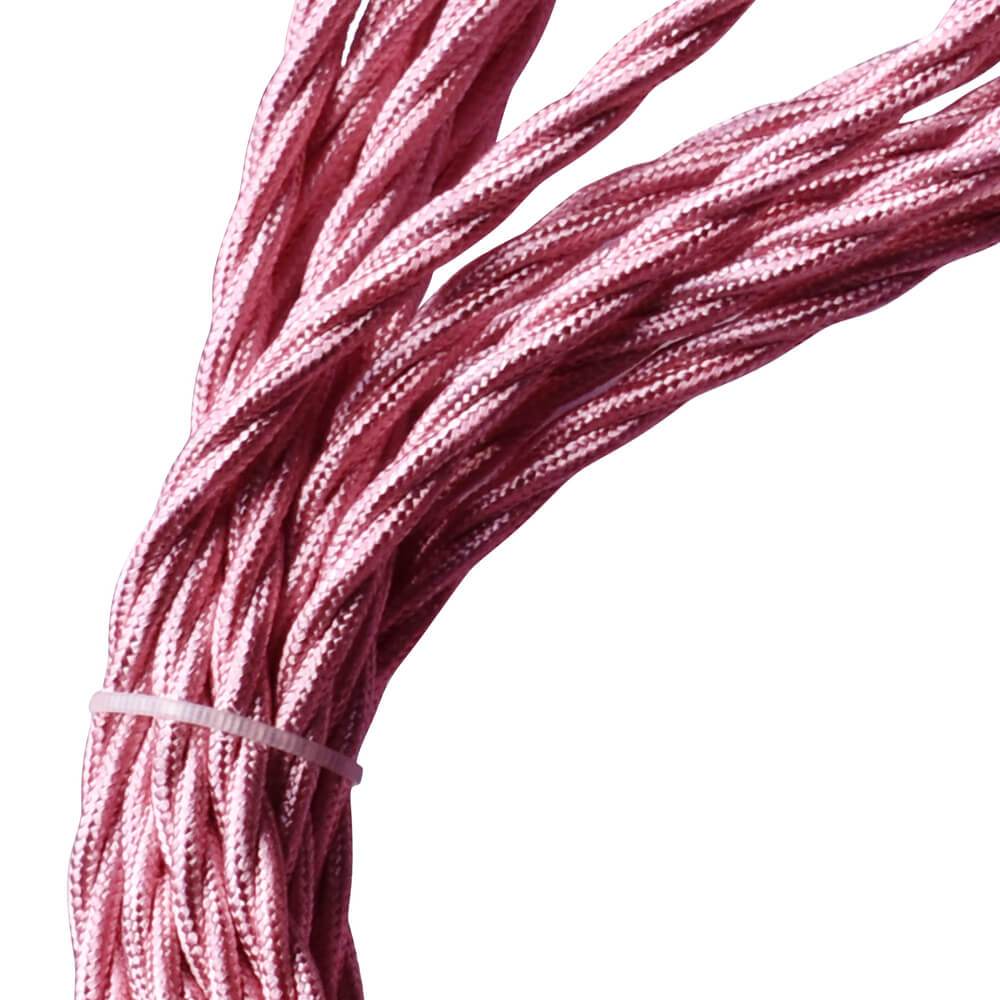 Lampenkabel modern rosa Stoffkabel 0,75mm