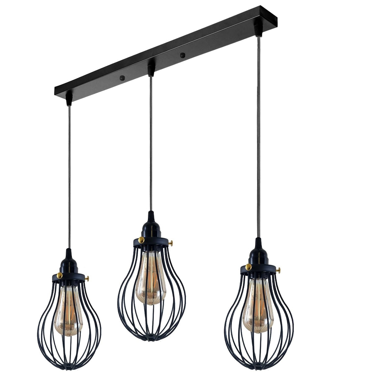 Retro Industrieller Schwarzer Indoor Hängende Verstellbare Pendelleuchte Große Vase Käfig Deckenleuchter