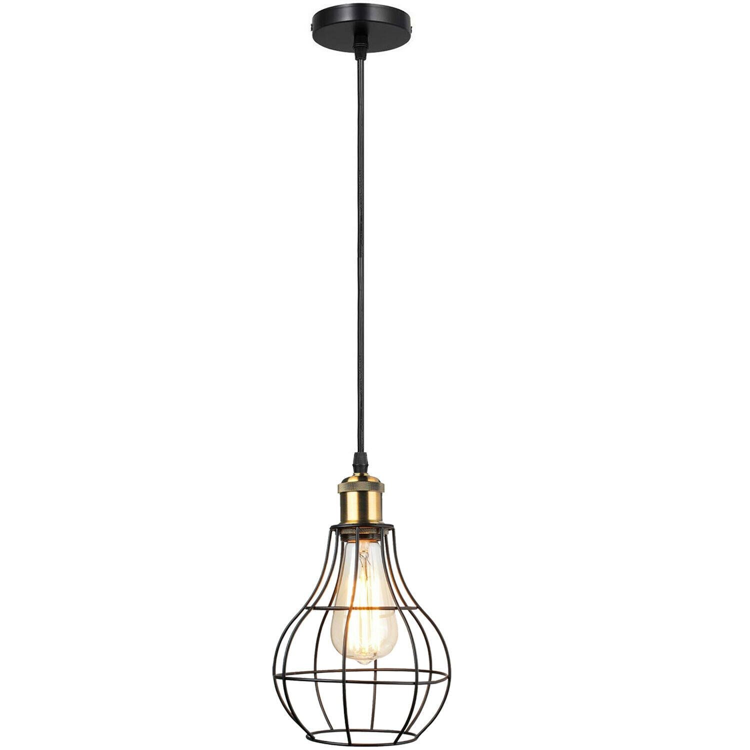 Neue Vintage Industrielle Kronleuchter Deckenpendelleuchte Metallvase Käfig Lampenschirm Innenleuchte