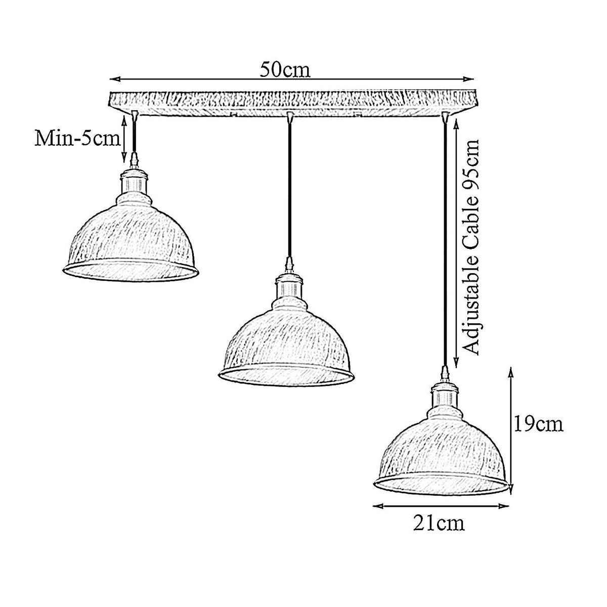 Vintage Industrieller gebürsteter Kupfer Indoor Hängende verstellbare Pendelleuchte Metall Becherkäfig Deckenleuchter für Bar, Keller, Schlafzimmer, Wintergarten