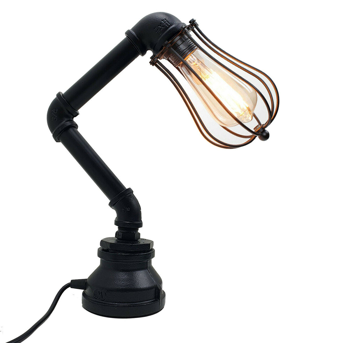 Industrial Plug-In Tischleuchte Steampunk Metall Indoor Stand Wasserpfeife Retro Beleuchtung lidsone.com