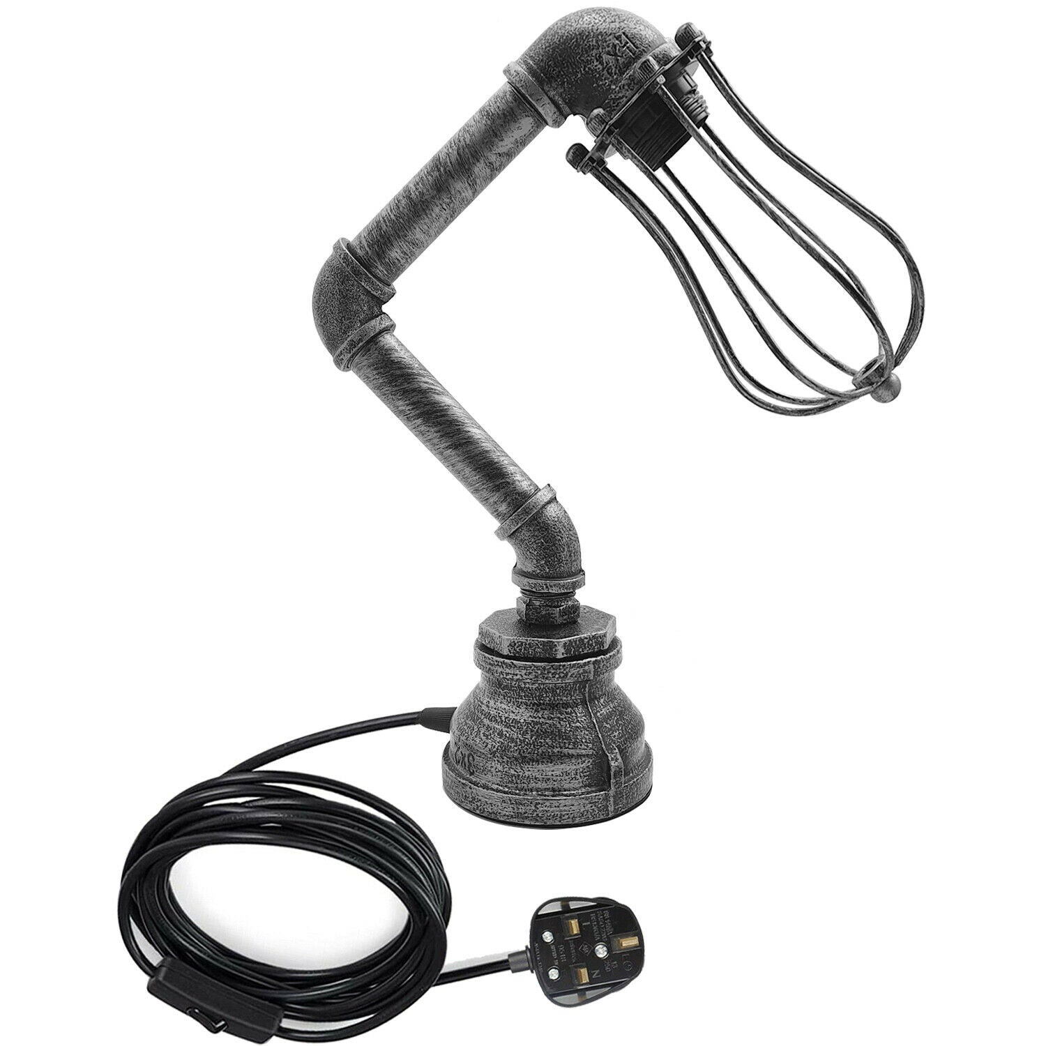 Industrial Plug-In Tischleuchte Steampunk Metall Indoor Stand Wasserpfeife Retro Beleuchtung lidsone.com