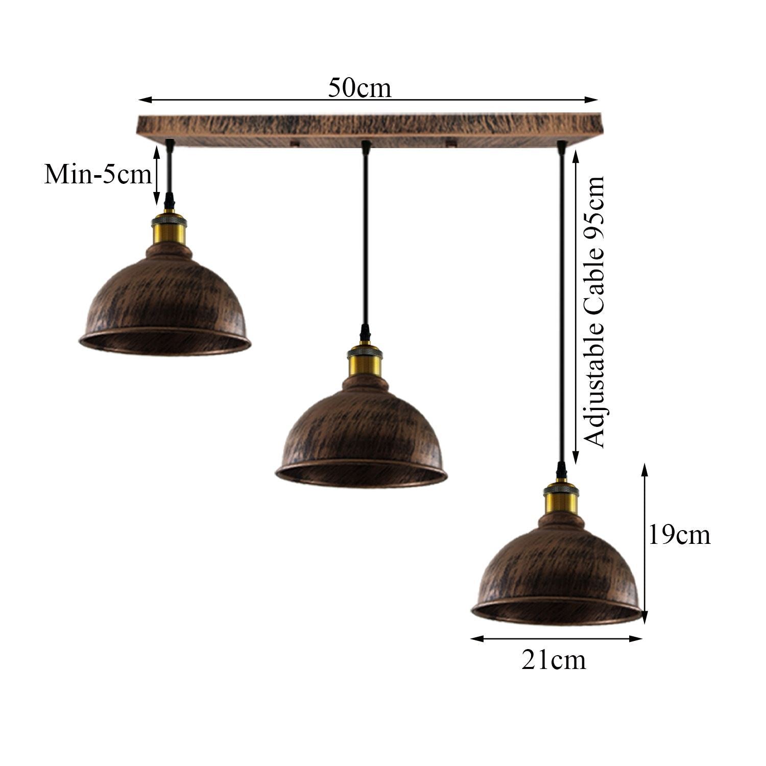 Vintage Industrieller gebürsteter Kupfer Indoor Hängende verstellbare Pendelleuchte Metall Becherkäfig Deckenleuchter für Bar, Keller, Schlafzimmer, Wintergarten
