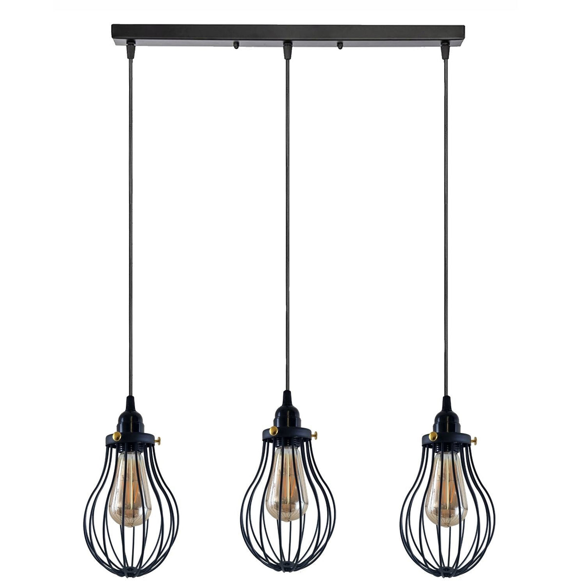 Retro Industrieller Schwarzer Indoor Hängende Verstellbare Pendelleuchte Große Vase Käfig Deckenleuchter