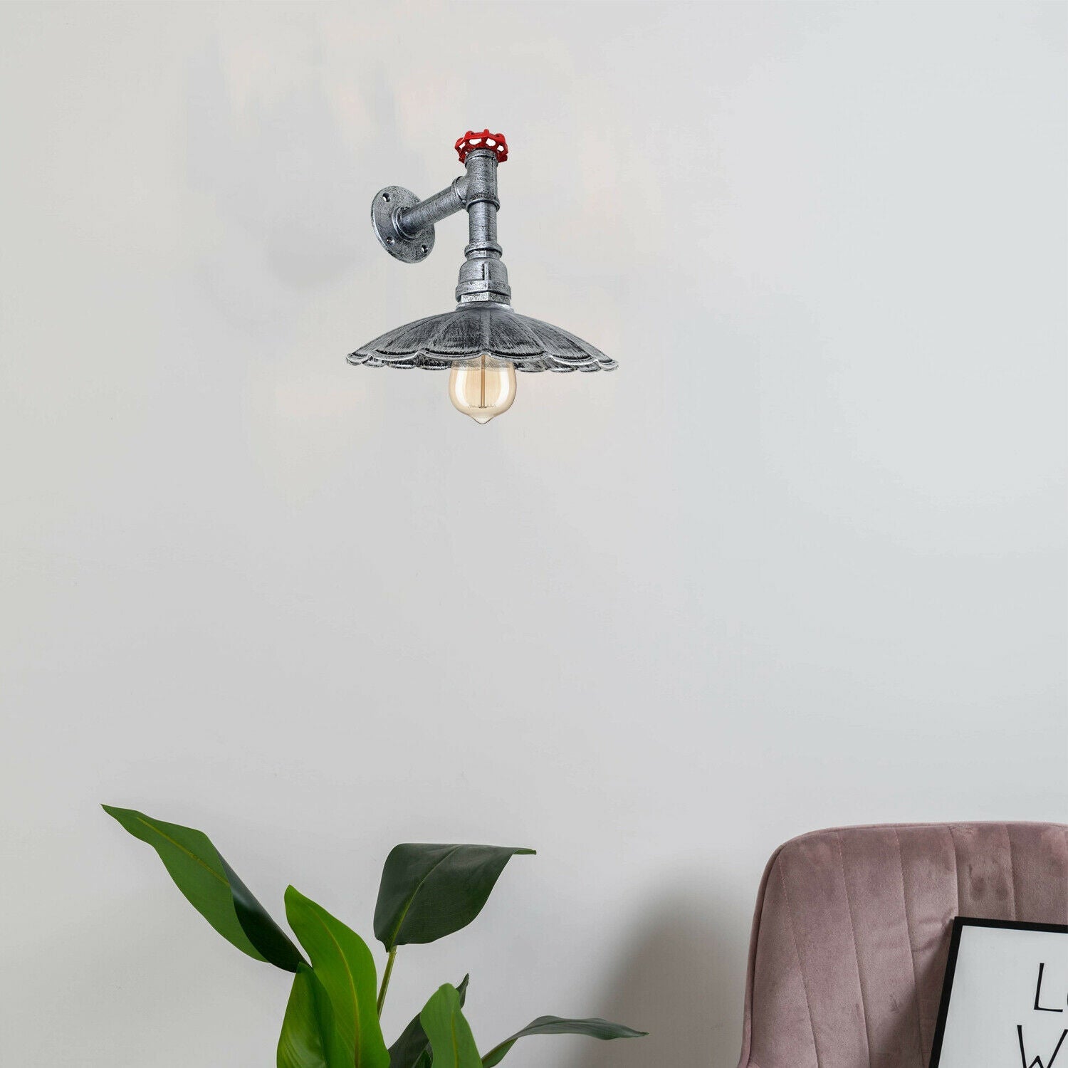 Industrieller Rohr-Licht-Regenschirm-Form-Schatten-Wand-Leuchter-Metalllampen-Armaturen für den Innenbereich lidsone.com