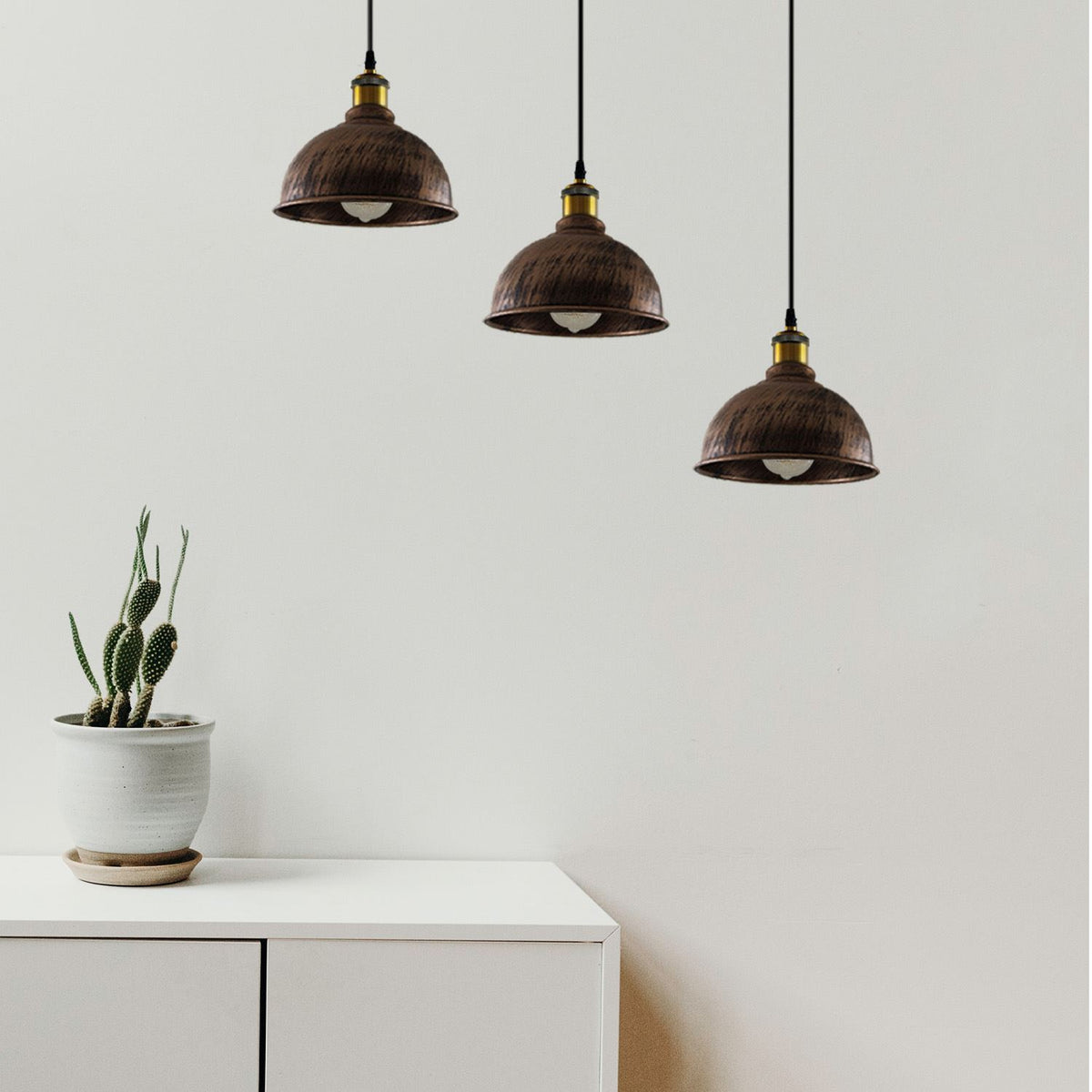Vintage Industrieller gebürsteter Kupfer Indoor Hängende verstellbare Pendelleuchte Metall Becherkäfig Deckenleuchter für Bar, Keller, Schlafzimmer, Wintergarten