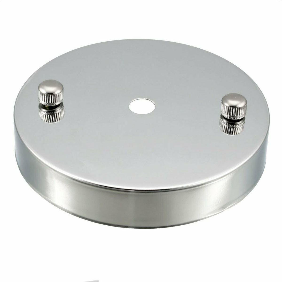Chromfarbener Deckenhakenring Single Point Drop Outlet Plate Perfekt für Flexkabel aus Stoff