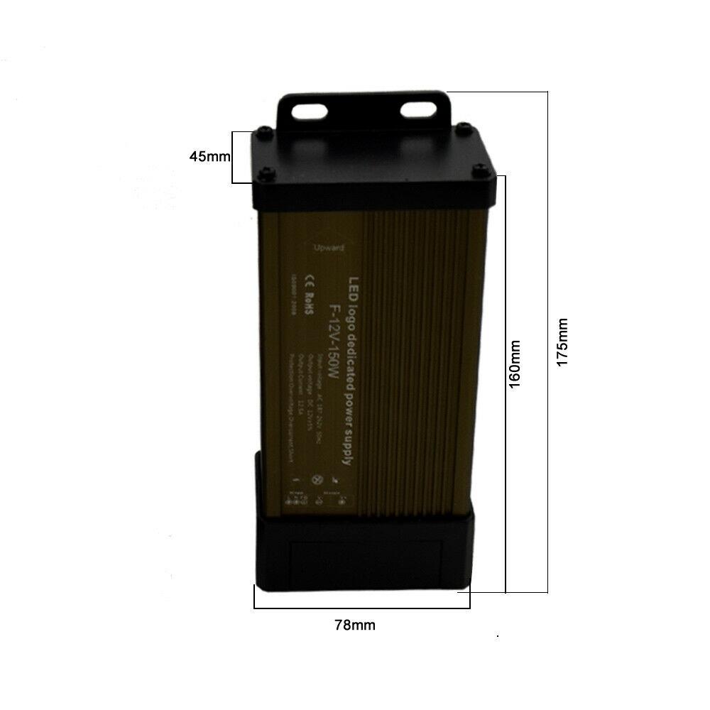 LED DC 12V 150W Regendichtes Netzteil für den Außentransformator