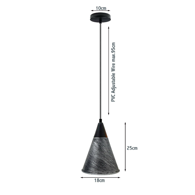  Deckenleuchte küche E27 Ø 18cm Metall Hängelampe 