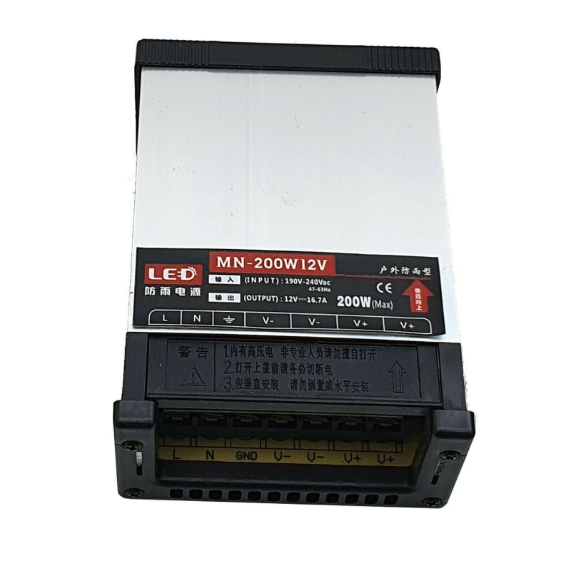 12V 200W 16.7A LED-Netzteil IP45 Dichtes Trafo