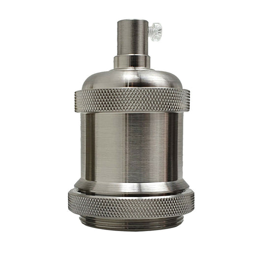 E27 Vintage Glühbirne Kurzhalter Satin Nickel Farbe