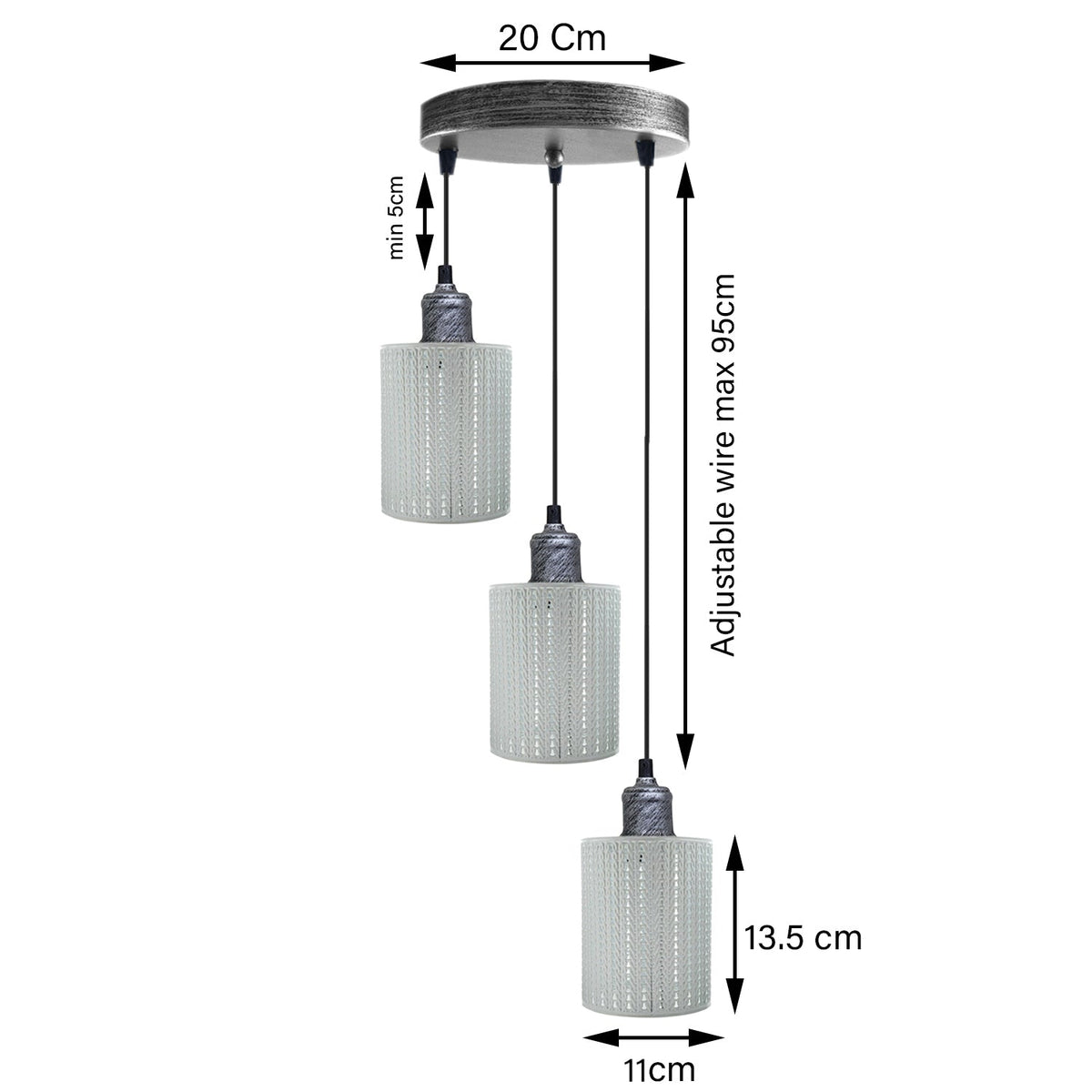 Moderne industrielle Vintage Pendelleuchte aus Metall Día Hollow Hanging Craft Pendelleuchte