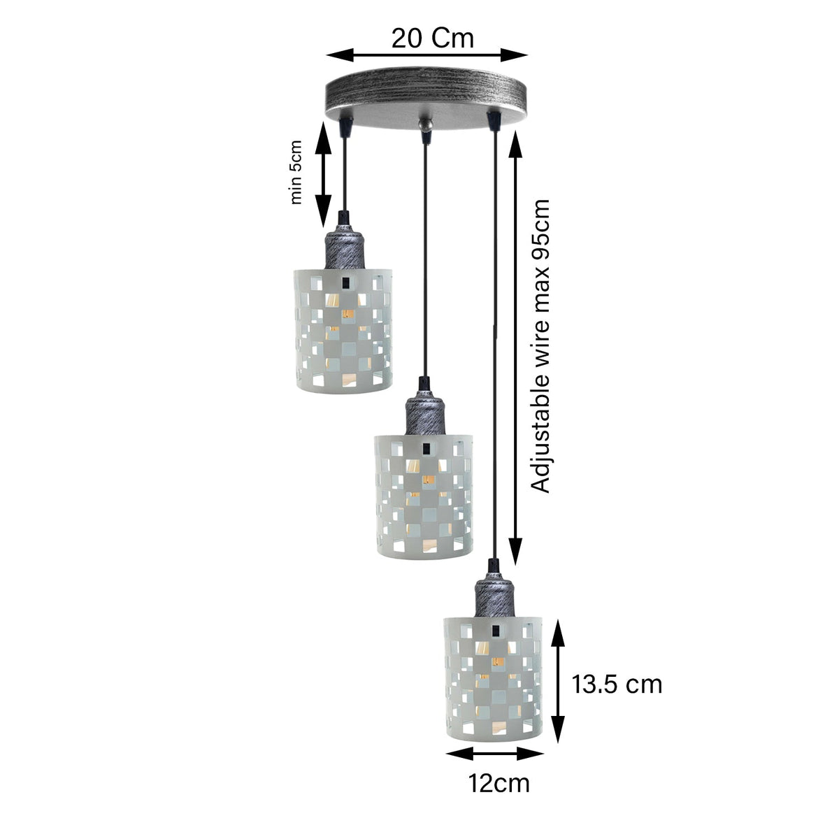 Moderne industrielle Vintage Pendelleuchte aus Metall Día Hollow Hanging Craft Pendelleuchte