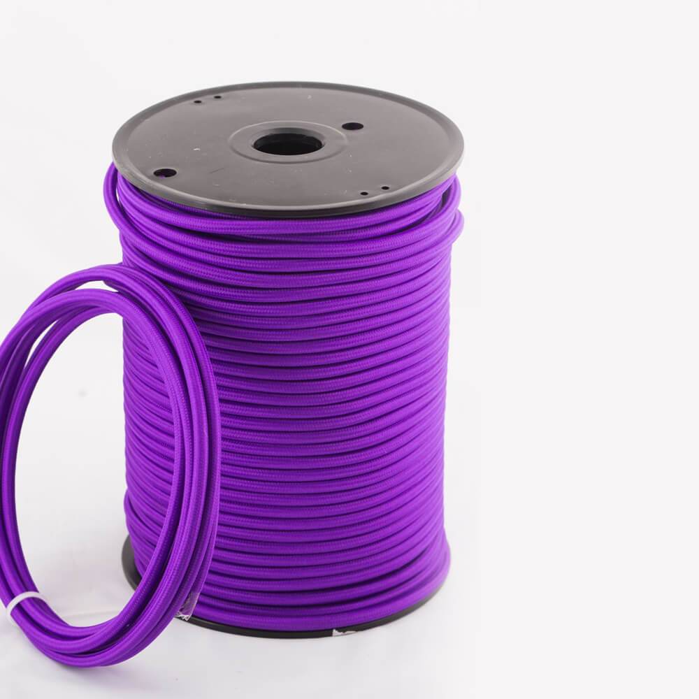 0,75 mm 2-adrige runde Vintage geflochtene lila Stoff überzogene Licht Flex - Shop für LED-Leuchten - Transformatoren - Lampenschirme - Halter | lidsone.com