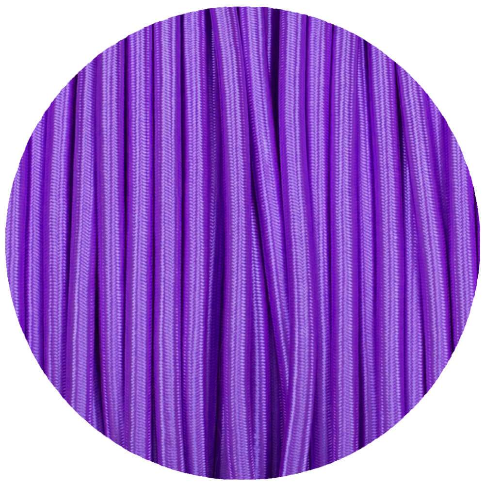 Textilkabel 2 Adrig Lampenkabel Stoffkabel 0.75mm², Rund, Lila