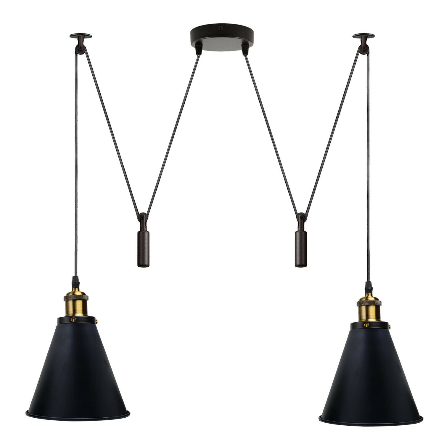 Spinnenlampe Vintage mit Edison GlühbirnenDeckenpendelleuchte