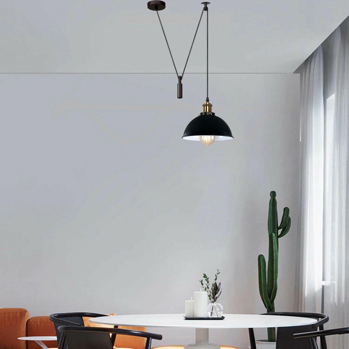 Decke Pendelleuchte in Schwarz für Wohnzimmer 